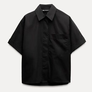 Poplin Black Button Up